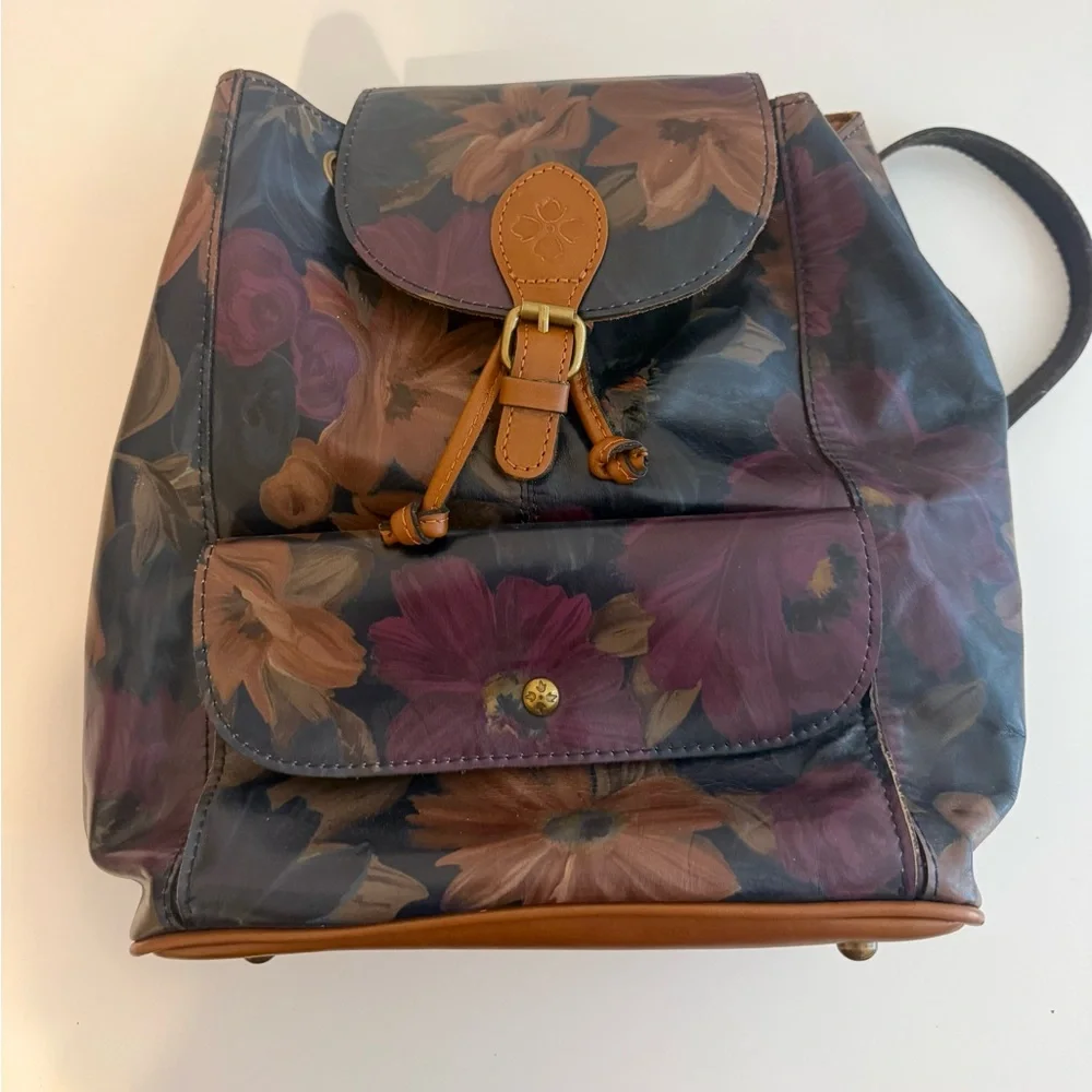 Patricia Nash Floral Leather Backpack - Picture 1 of 13